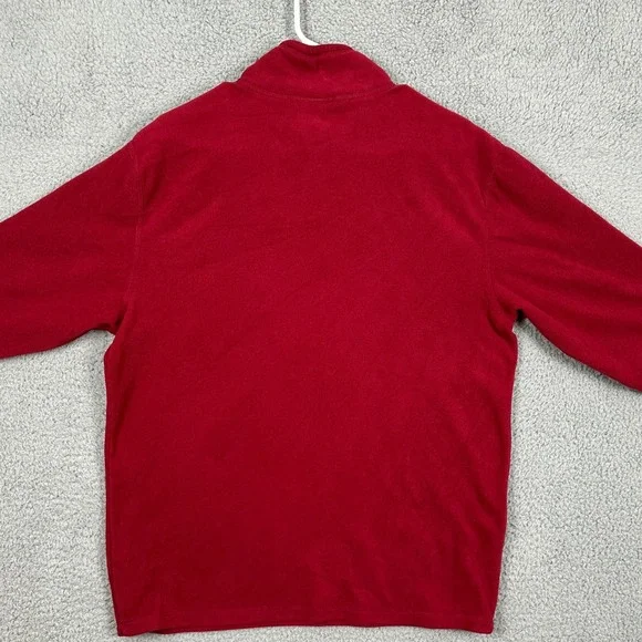 The North Face Sweatshirt Fleece Men Medium Red Quarter Zip Long Sleeve Pullover